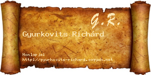 Gyurkovits Richárd névjegykártya