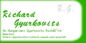 richard gyurkovits business card